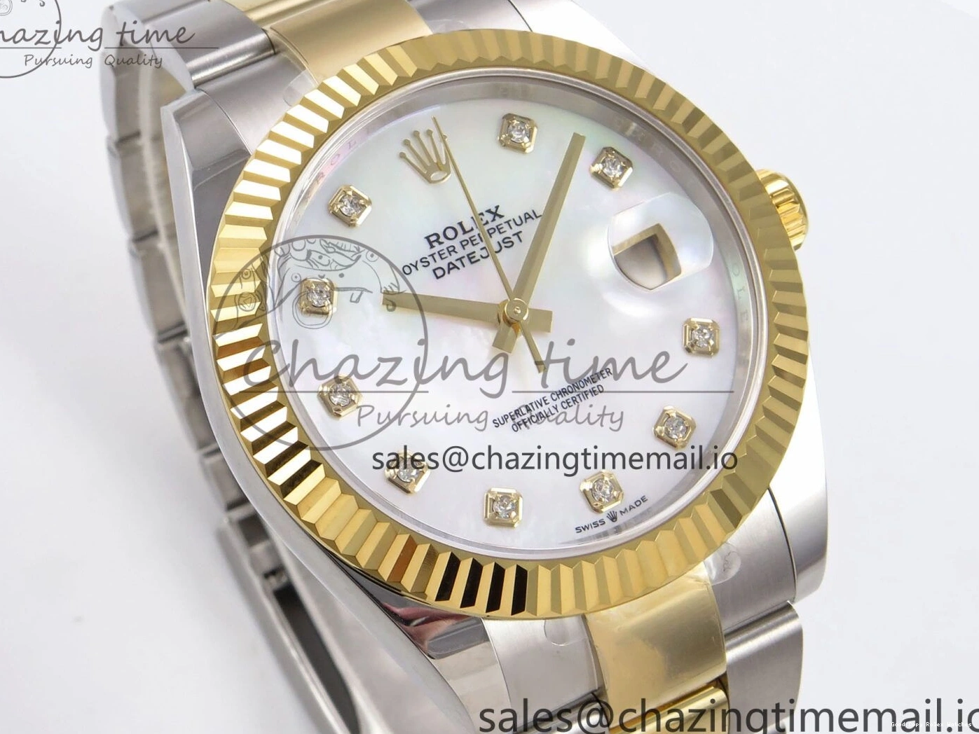 Best AAA Replica Sites MOP EWEF Best 126333 Unique Bracelet Oyster SS Dial Edition 970 DateJust on 41 YG White A 1228